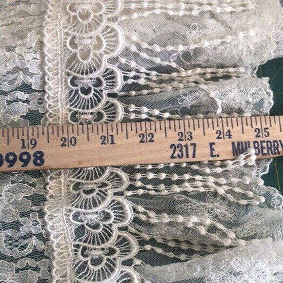 Peaces size Medium Lace & Fringe long sleeved open cardigan made in USA - Picture 7 of 7